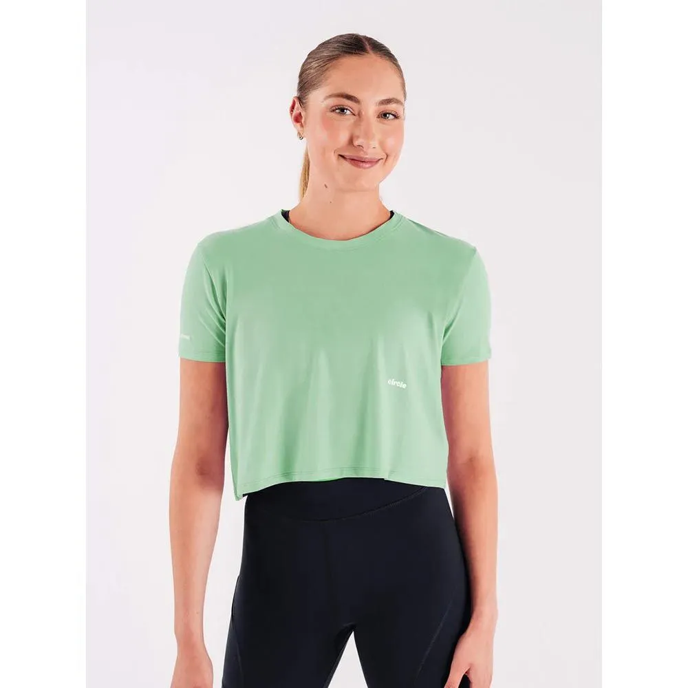 Crop-top de sport Circle Smooth Operator vert pour femme