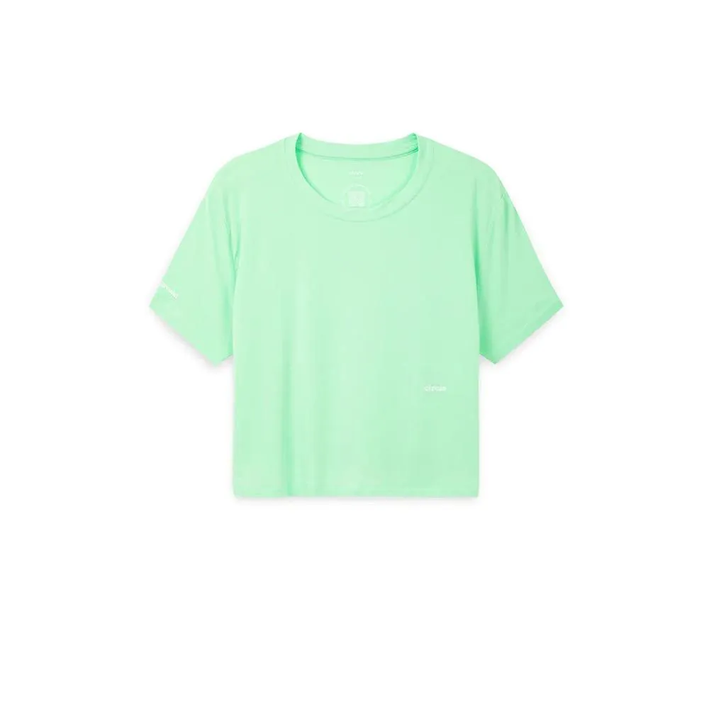 Crop-top de sport Circle Smooth Operator vert pour femme