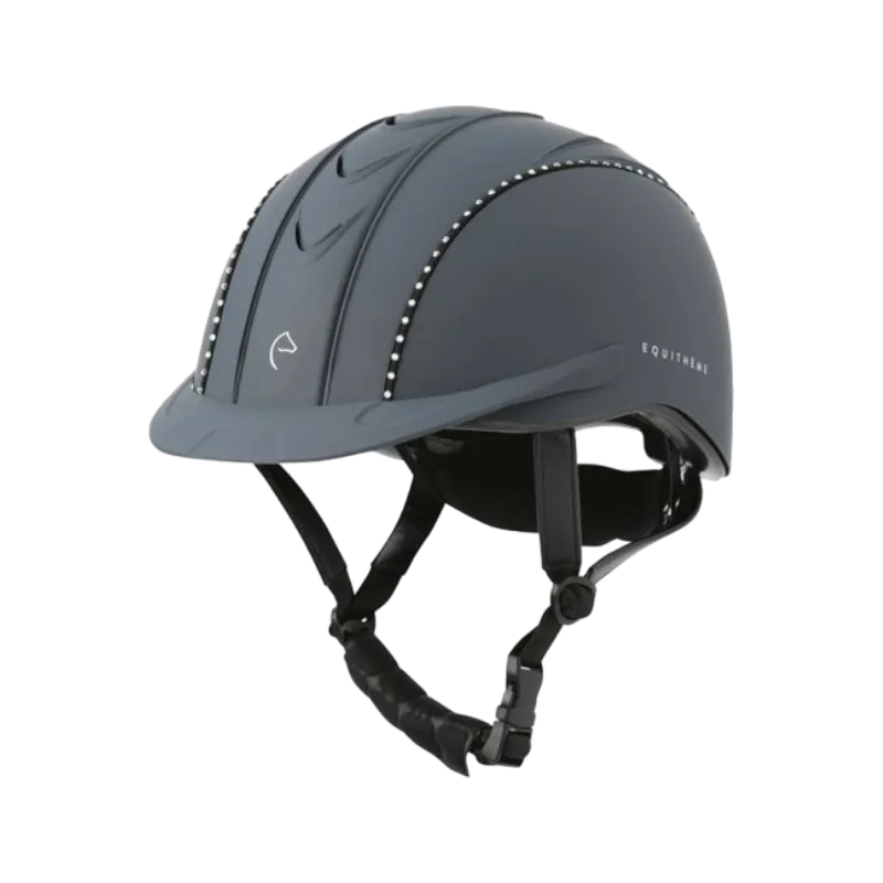 Equithème - Casque d’équitation Compet cristaux noir/blanc