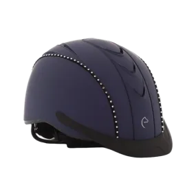 Equithème - Casque d’équitation Compet marine cristaux blanc