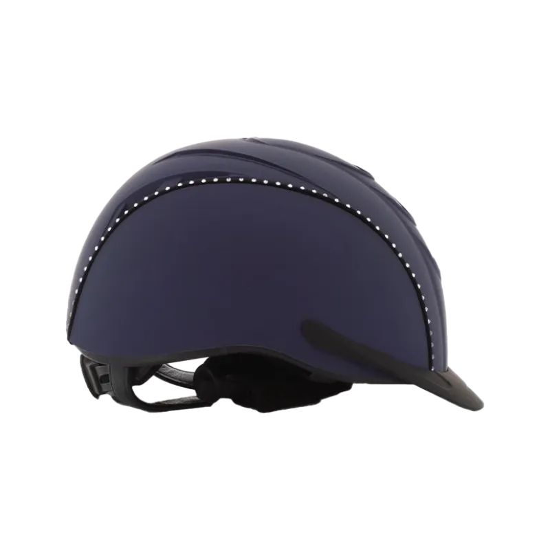 Equithème - Casque d’équitation Compet marine cristaux blanc