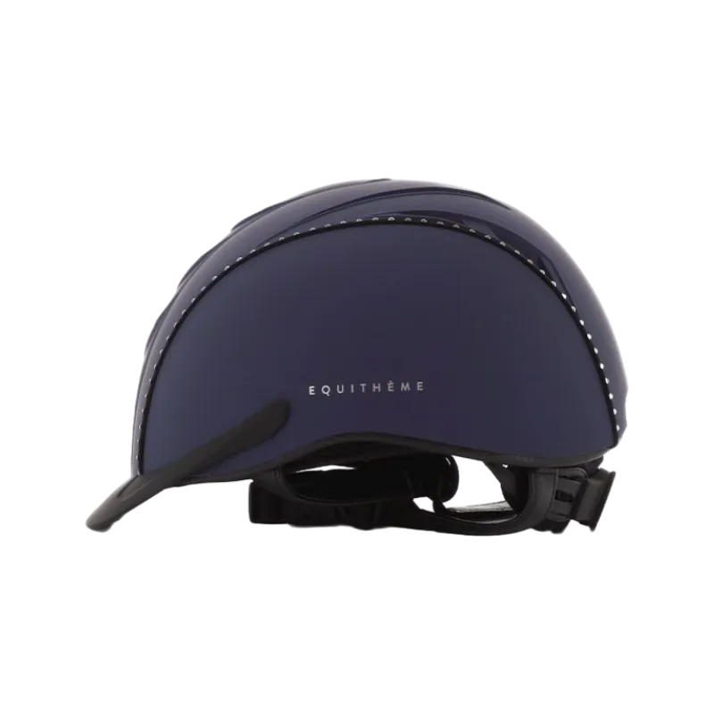 Equithème - Casque d’équitation Compet marine cristaux blanc