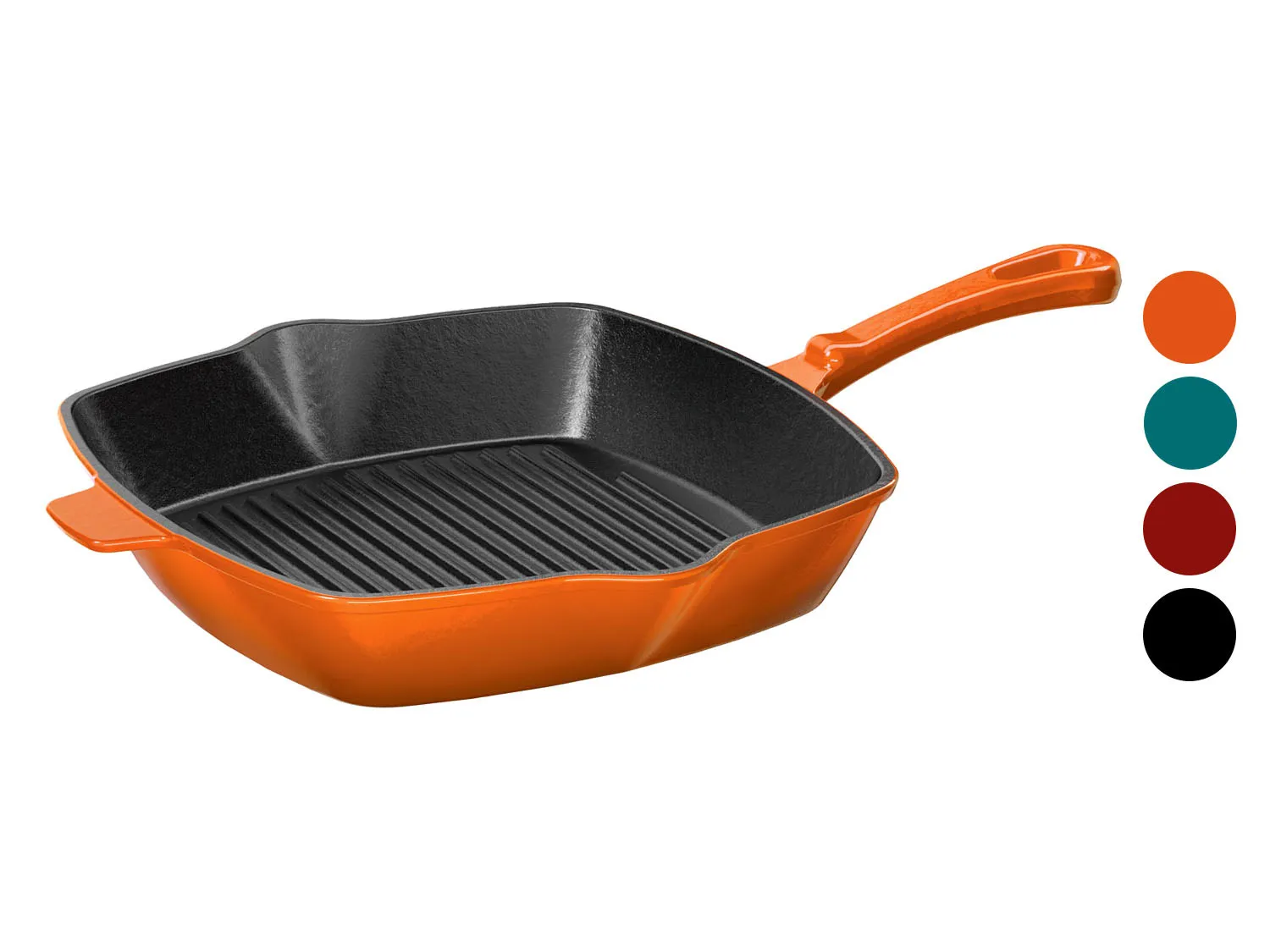 ERNESTO® Poêle à griller en fonte, 24,5 x 24,5 cm