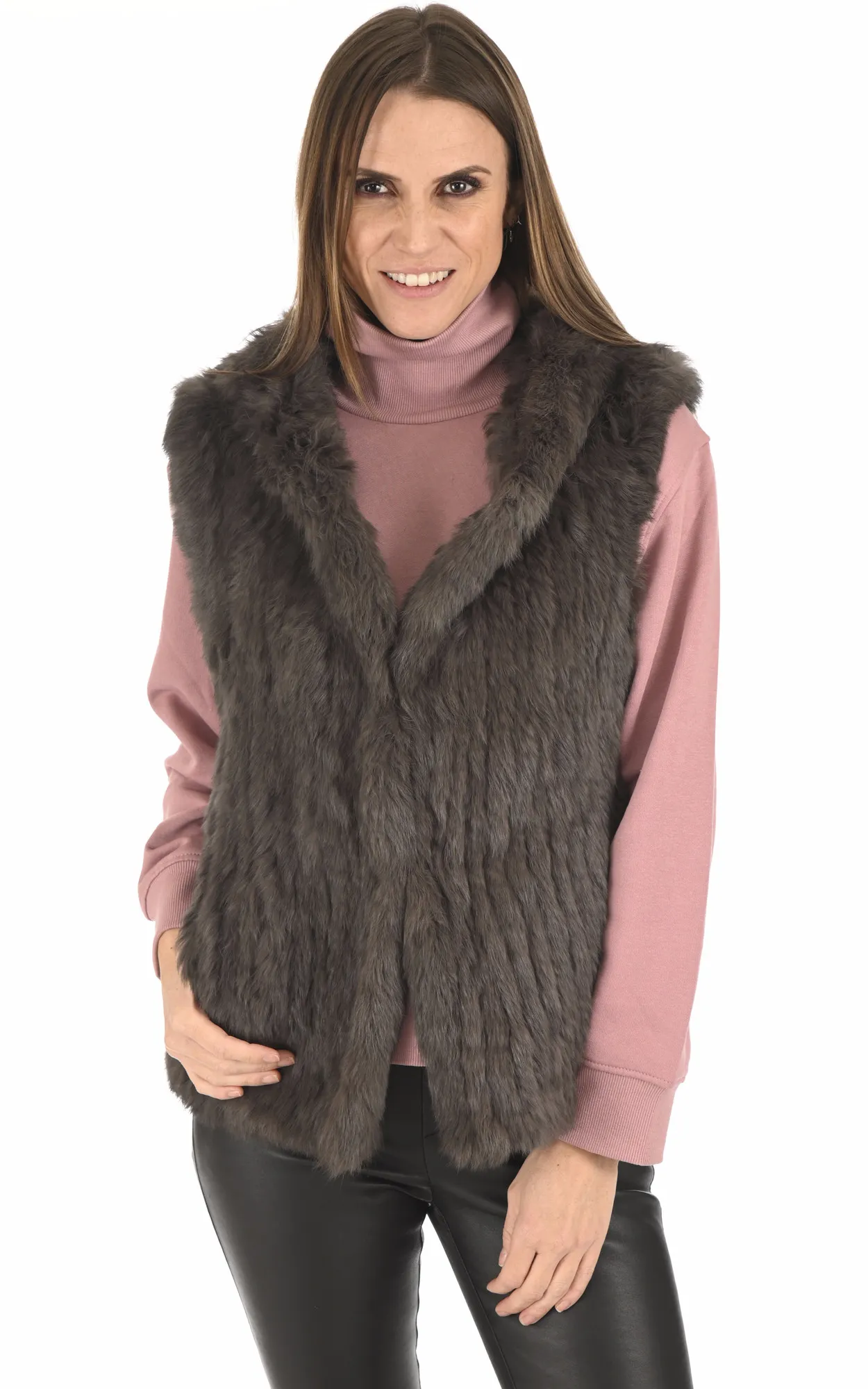 Gilet en lapin kaki La Canadienne - La Canadienne - Gilets / ponchos / capes Fourrure Kaki