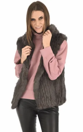 Gilet en lapin kaki La Canadienne - La Canadienne - Gilets / ponchos / capes Fourrure Kaki