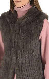 Gilet en lapin kaki La Canadienne - La Canadienne - Gilets / ponchos / capes Fourrure Kaki