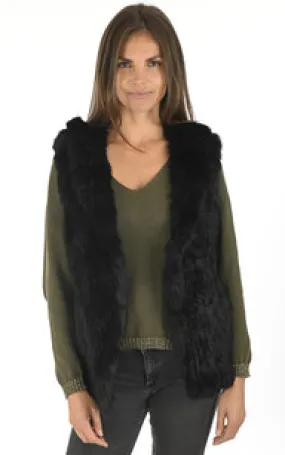 Gilet en lapin noir La Canadienne - La Canadienne - Gilets / ponchos / capes Fourrure Noir