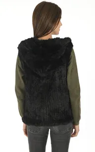 Gilet en lapin noir La Canadienne - La Canadienne - Gilets / ponchos / capes Fourrure Noir