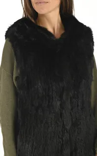 Gilet en lapin noir La Canadienne - La Canadienne - Gilets / ponchos / capes Fourrure Noir