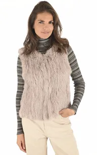 Gilet fourrure de lapin beige La Canadienne - La Canadienne - Gilets / ponchos / capes Fourrure Beige