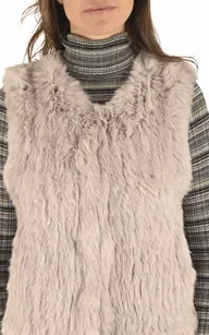 Gilet fourrure de lapin beige La Canadienne - La Canadienne - Gilets / ponchos / capes Fourrure Beige