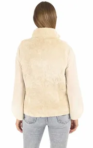 Gilet peau lainée beige Levinsky - La Canadienne - Gilets / ponchos / capes Peau Lainée Beige