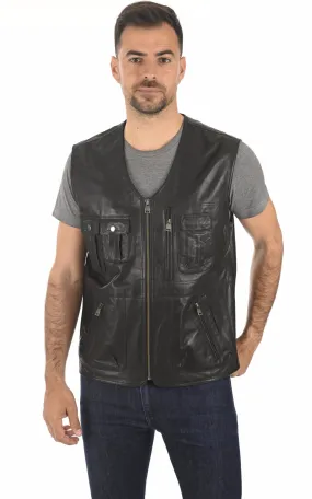 Gilet reporter cuir noir La Canadienne - La Canadienne - Gilets Cuir Noir