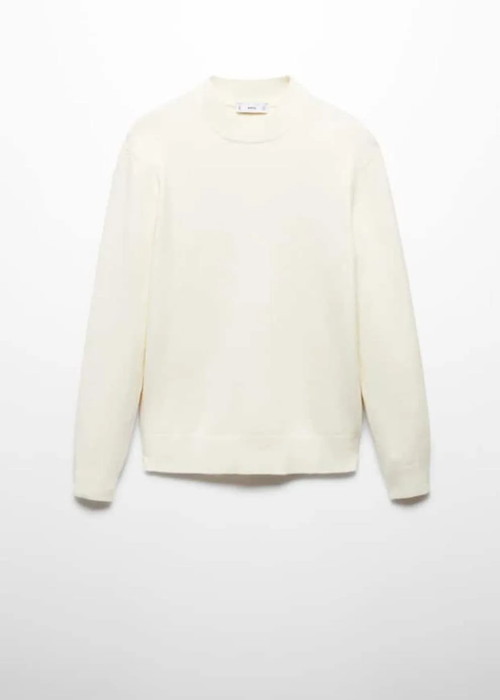 Gilets Et Pull-Overs | Homme MANGO Pull Col Montant Laine Mélangée Blanc Cassé