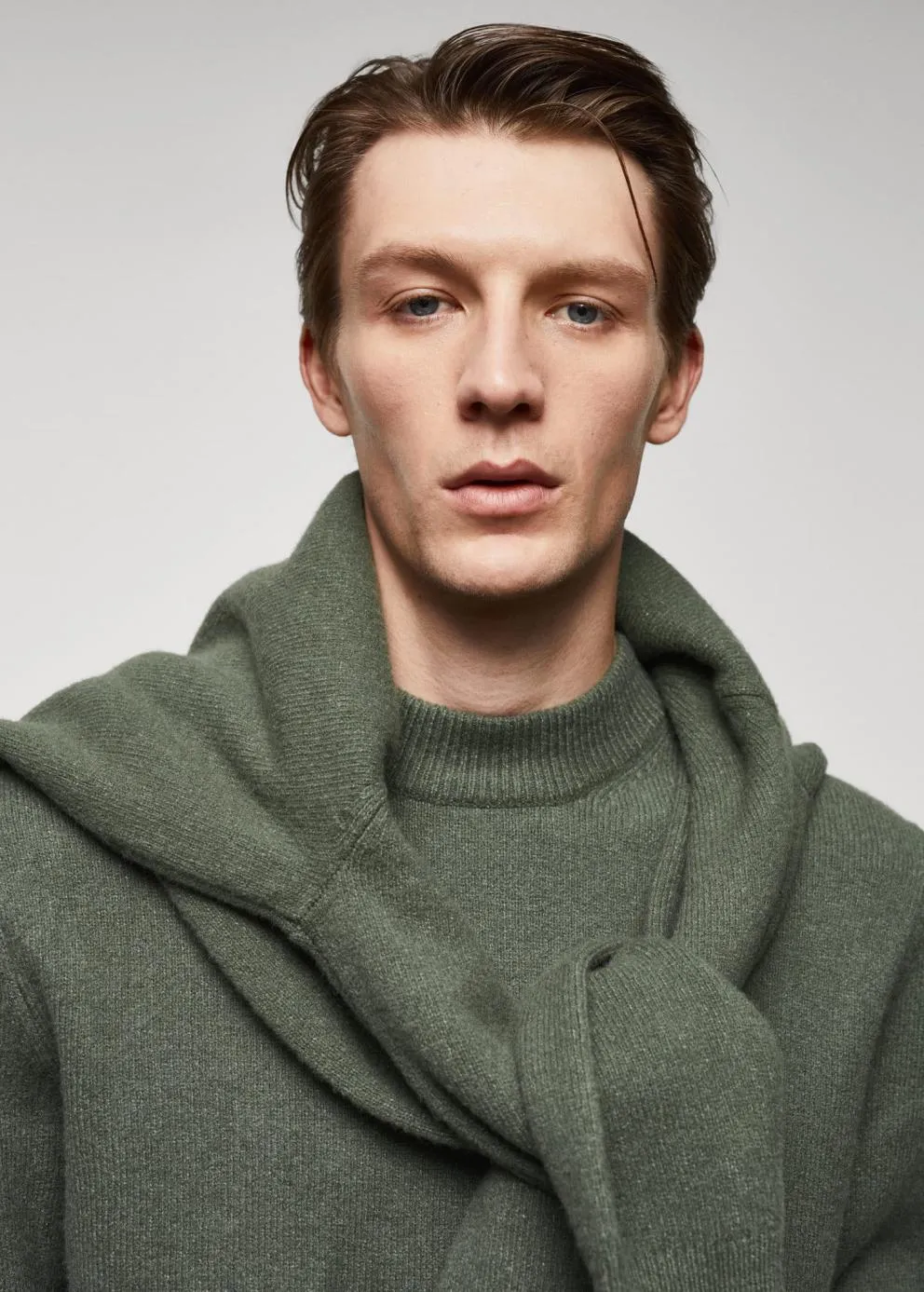 Gilets Et Pull-Overs | Homme MANGO Pull Col Montant Laine Mélangée Vert Forêt