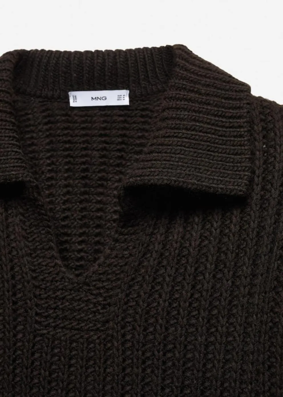 Gilets Et Pull-Overs | Homme MANGO Pull-over Laine Col Polo Chocolat