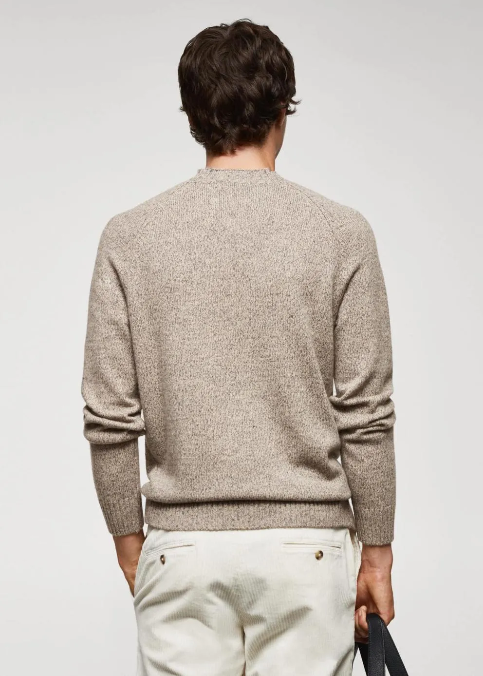 Gilets Et Pull-Overs | Homme MANGO Pull-over Laine Jaspé Gris Vison