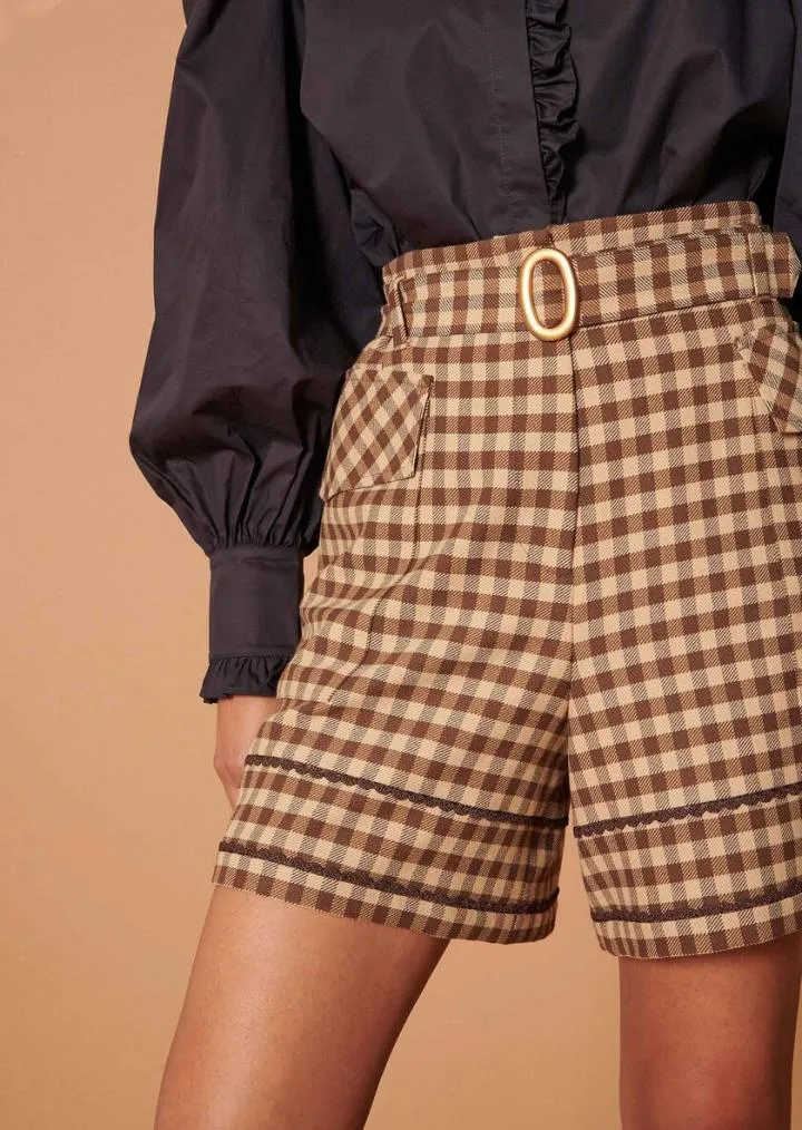 Jupes & Shorts TARA JARMON Femme | Short Sahara beige à carreaux