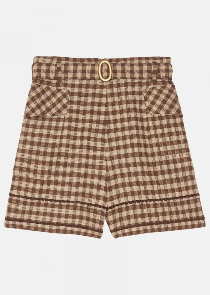 Jupes & Shorts TARA JARMON Femme | Short Sahara beige à carreaux