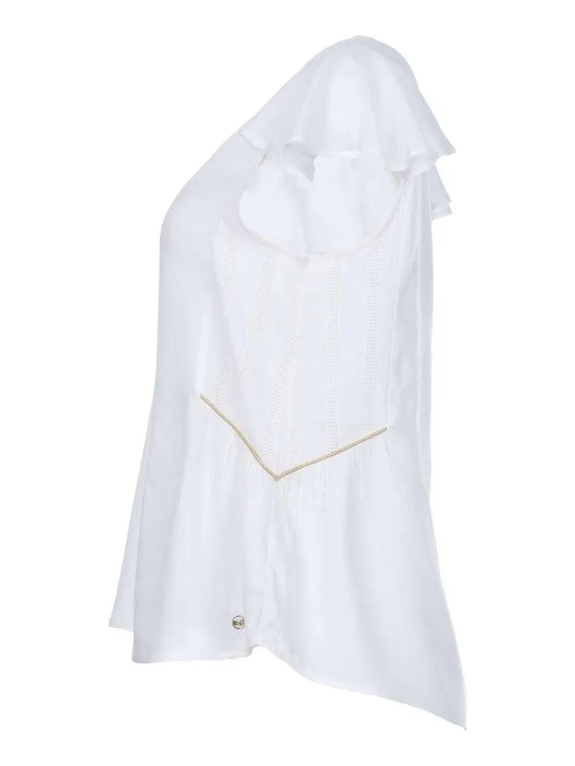 KAPORAL - Blouse manches courtes col V BLUEE - Blanc