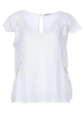 KAPORAL - Blouse manches courtes col V BLUEE - Blanc