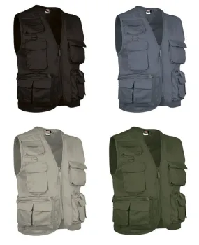 Lot 4 gilets multipoches sans manches -  noir gris vert et beige 