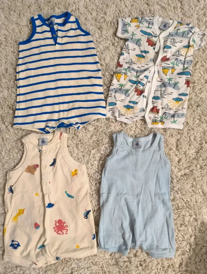 Lot Combinaisons 3 Mois - Petit Bateau - 3 mois  | Beebs