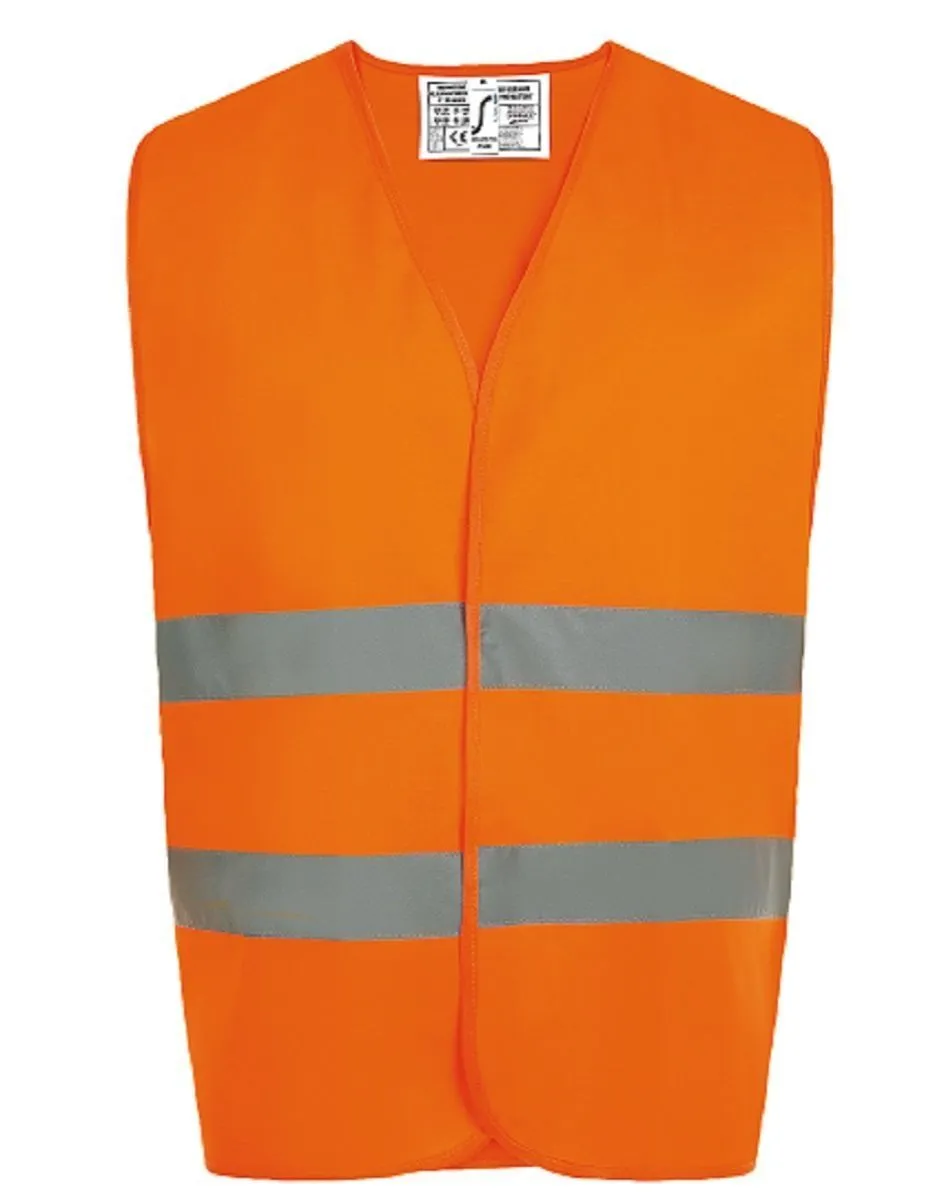 Lot de 10 gilets de sécurité orange fluo - certifiés ISO 20471 