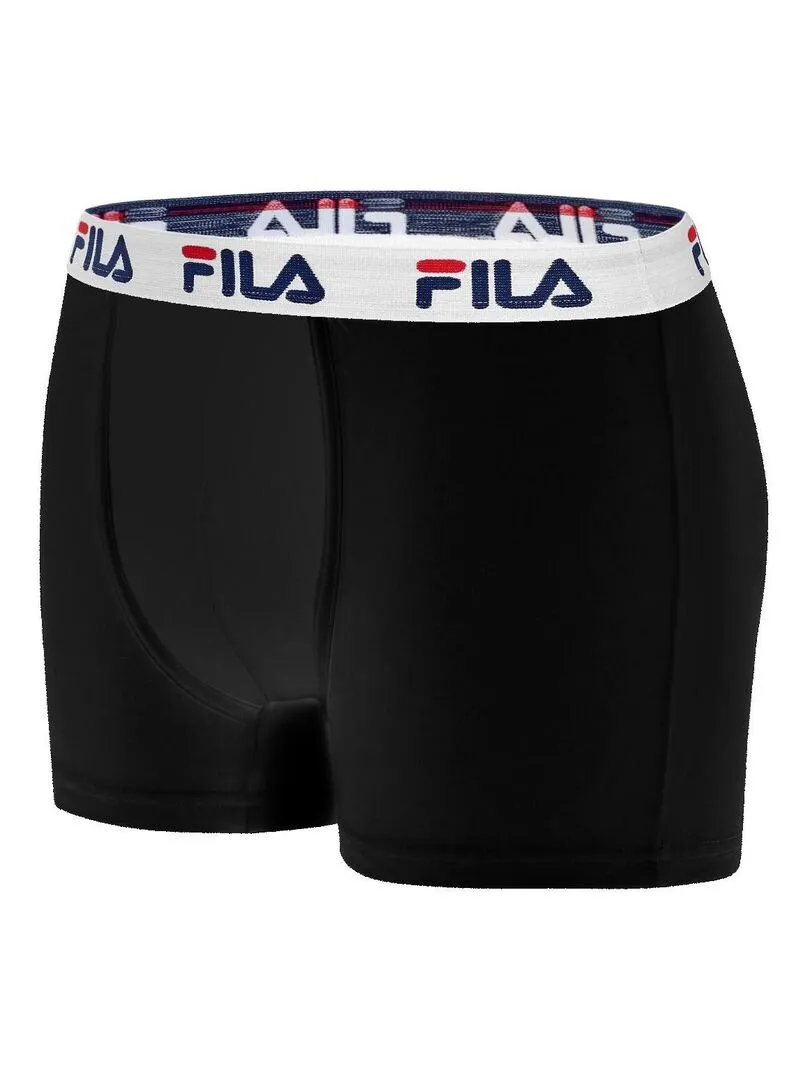 Lot de 4 Boxers Coton homme FU5016 Uni Fila - Noir