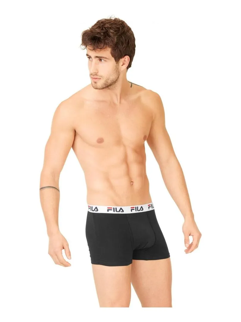 Lot de 4 Boxers Coton homme FU5016 Uni Fila - Noir