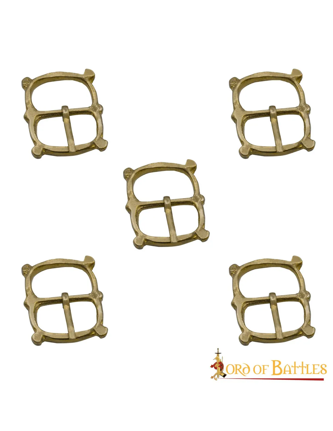 Lot de 5 boucles médiévales en laiton pour sangles d'armure ⚔️ Boutique Épées