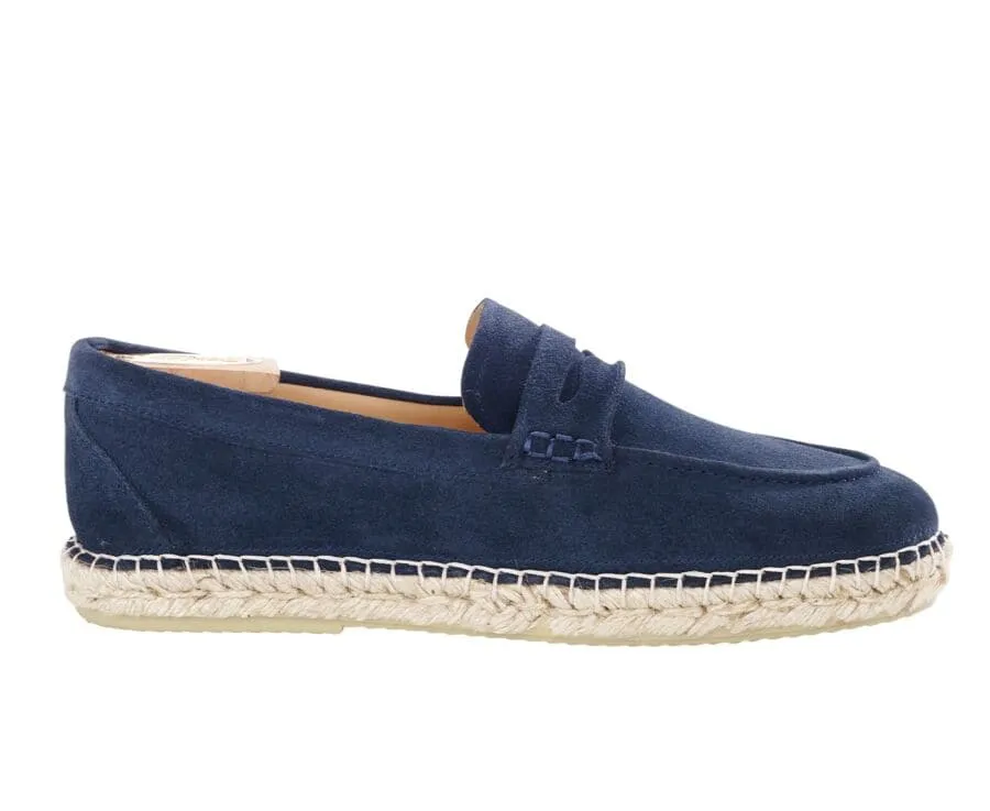 Mocassin homme été en velours Navy Panarea