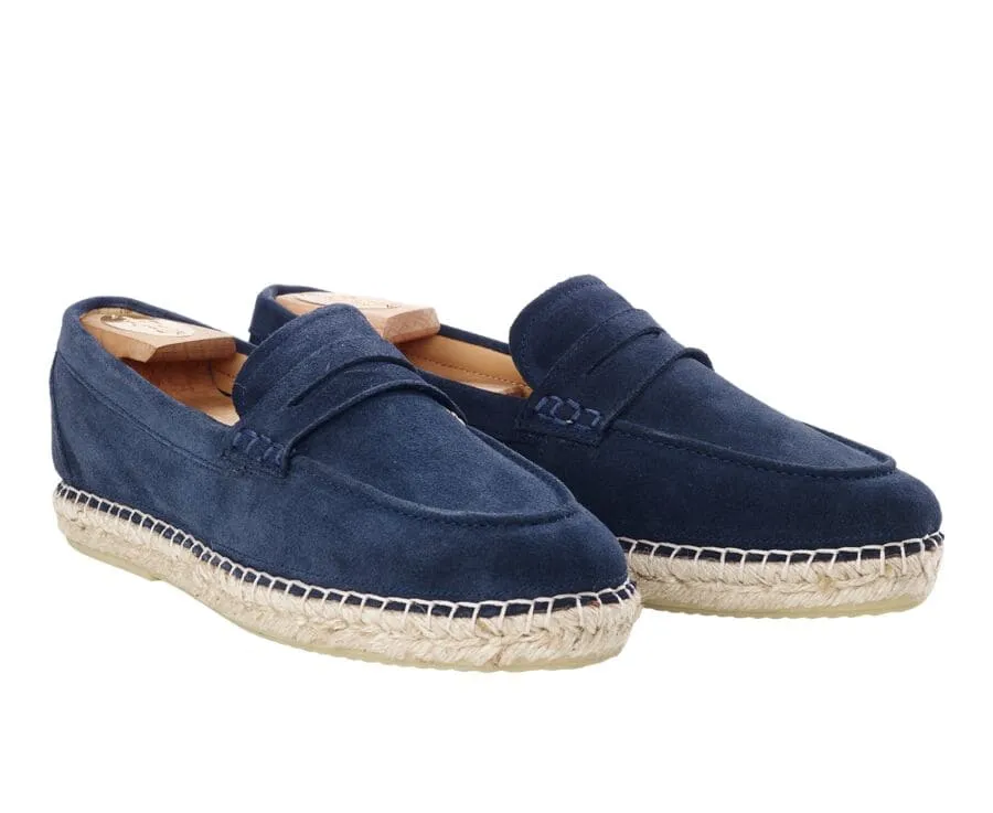 Mocassin homme été en velours Navy Panarea