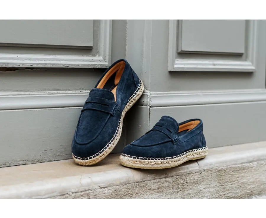 Mocassin homme été en velours Navy Panarea