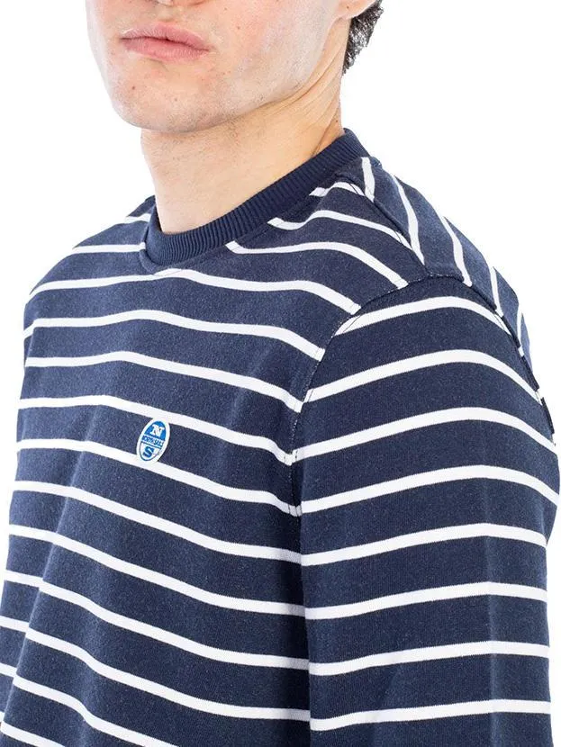 North Sails Stripes Sweat Col Rond En Coton Combinaisons 2 - Achetez À Prix Outlet!