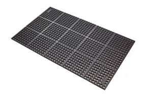 Notrax Safety Stance tapis de travail ergonomique anti-fatigue zones humides systèmes enfichables 549 noir 90 cm x 150 cm 549S00