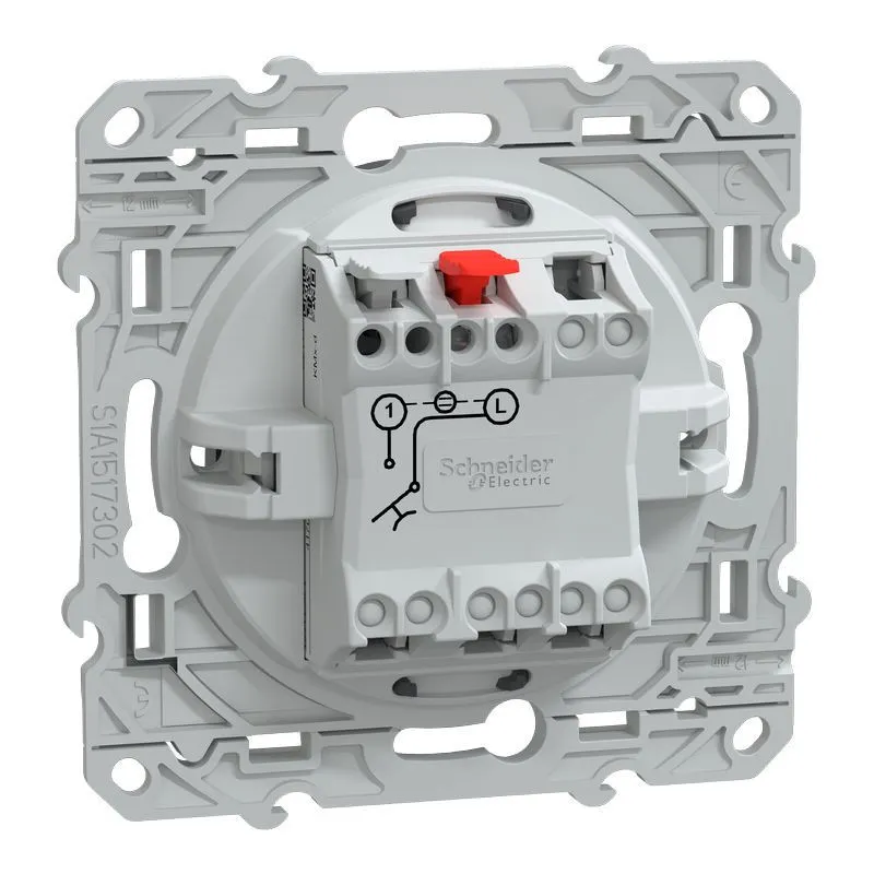 Ovalis - poussoir à fermeture lumineux - 10AX - LED bleu 250V - Anthracite (S340276)