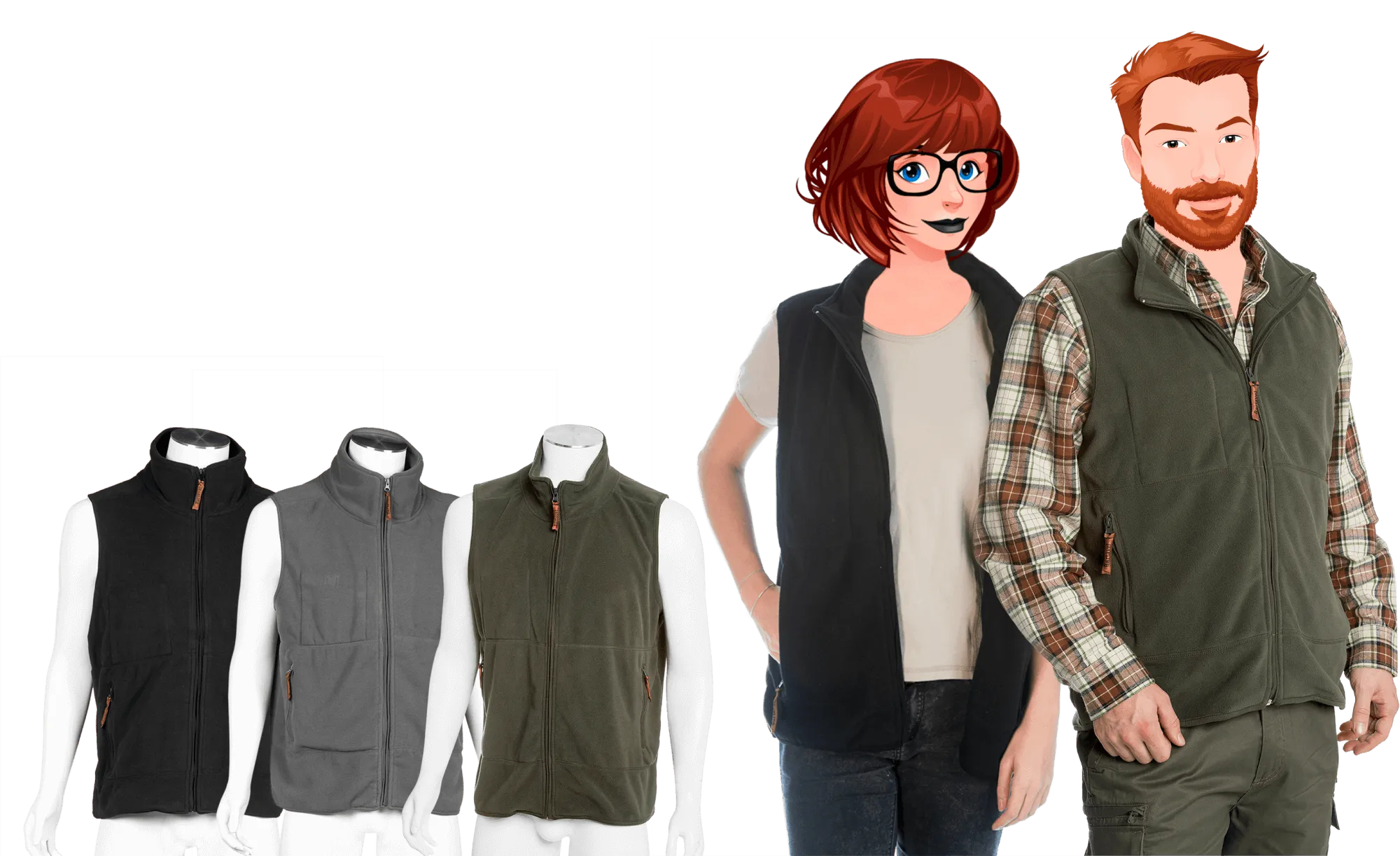 Pack 2 Gilets micropolaire sans manche ZEPHYR Tailles M