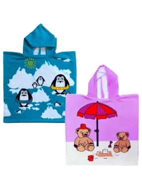 Pack ponchos microfibre enfant Artic + Nounours - Multicolore