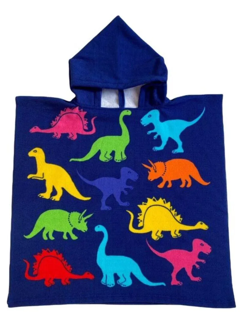 Pack ponchos microfibre enfant Dino + Nounours - Multicolore