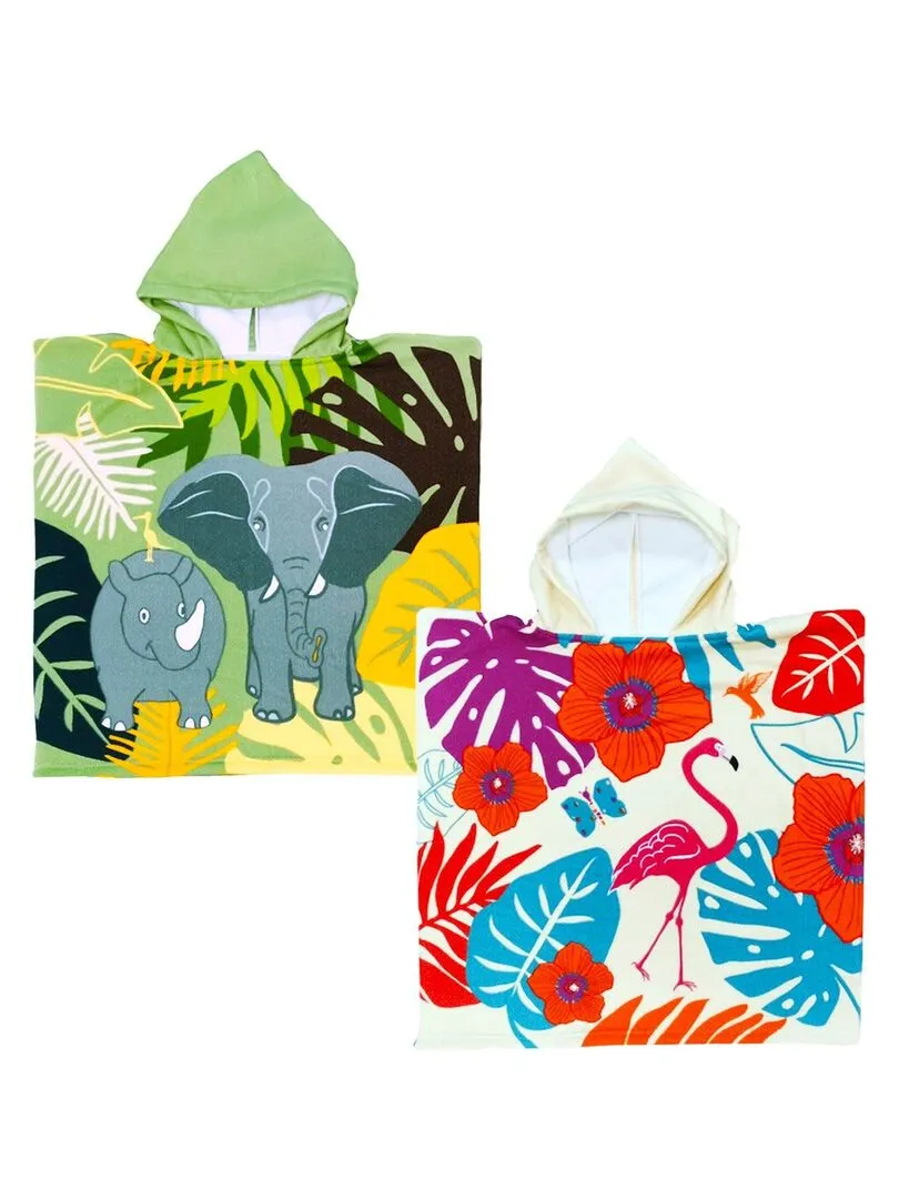 Pack ponchos microfibre enfant Elephant+ Lindy - Multicolore