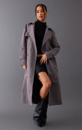 Petite Trench oversize gris anthracite