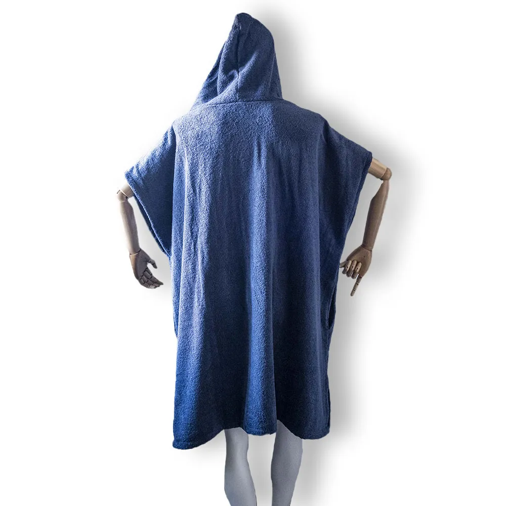 Poncho de surf bleu marine, fabrication française