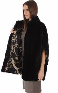 Poncho en Fourrure Vison Noir La Canadienne - La Canadienne - Gilets / ponchos / capes Fourrure Noir