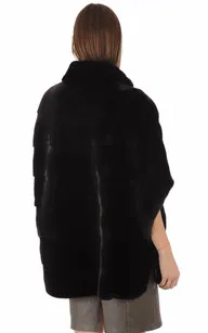 Poncho en Fourrure Vison Noir La Canadienne - La Canadienne - Gilets / ponchos / capes Fourrure Noir