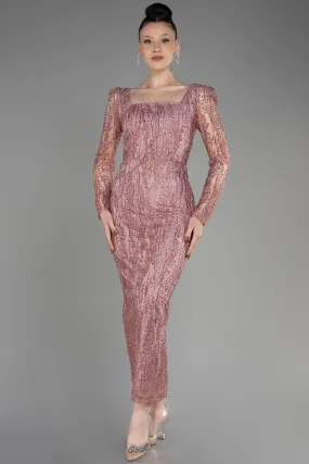 Robe de Cérémonie Midi Couleur Rose ABK2025