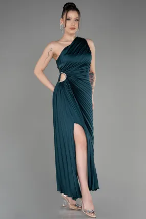 Robe de Cérémonie Midi Satin Émeraude ABK2046