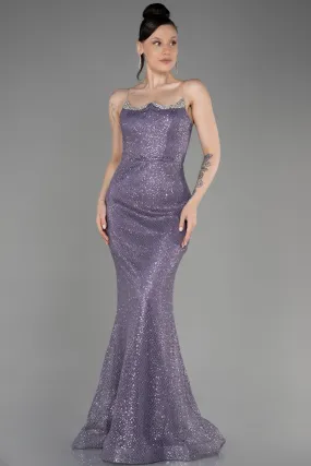 Robe de Soirée Longue Lavande ABU3850