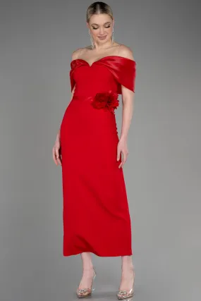 Robe de Soirée Midi Rouge ABK2014