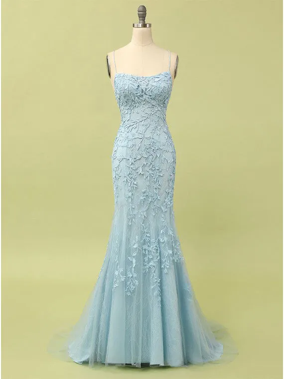 Robe de Soirée Sirène Bleu